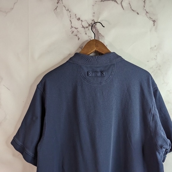 Duluth Trading Co Polo Shirt Men Size Large Short Sleeve Navy Blue Gusseted Top - Picture 6 of 9